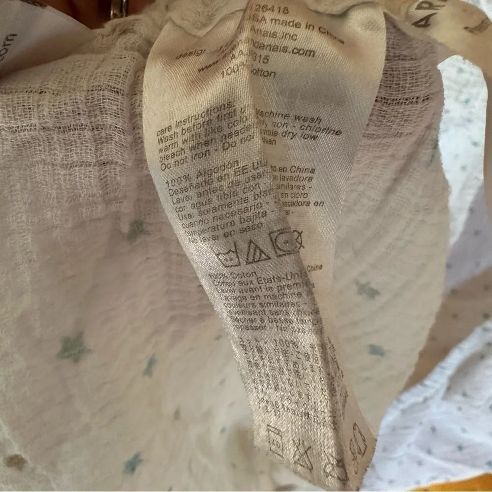 Aden + Anais Muslin Crib Sheet Star Print Neutral Baby Cotton Breathable